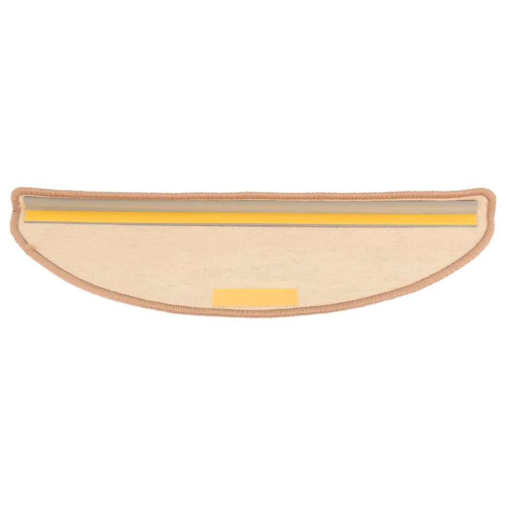 vidaXL Covorașe pentru scări, 15 buc., 65x21x4 cm, maro deschis, semirotunde, mari