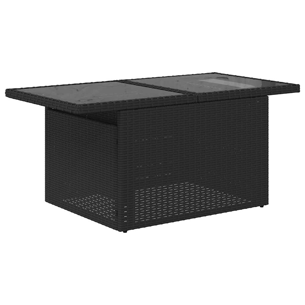 vidaXL Set mobilier de grădină cu perne, 9 piese, negru, poliratan vidaXL Set mobilier de grădină cu perne, 9 piese, negru, poliratan