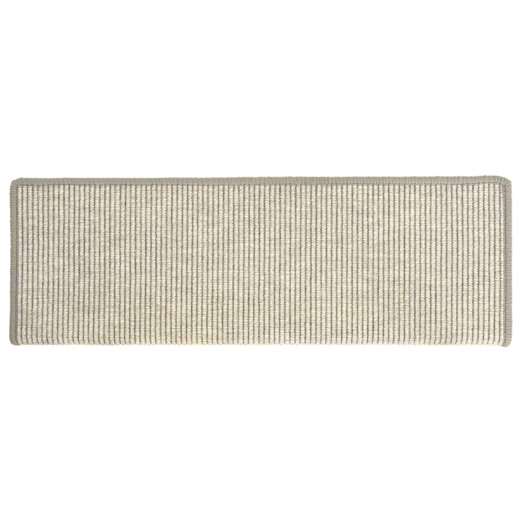 vidaXL Covorașe pentru scări, 15 buc., 65x21x4 cm, margini dreptunghiulare argintii