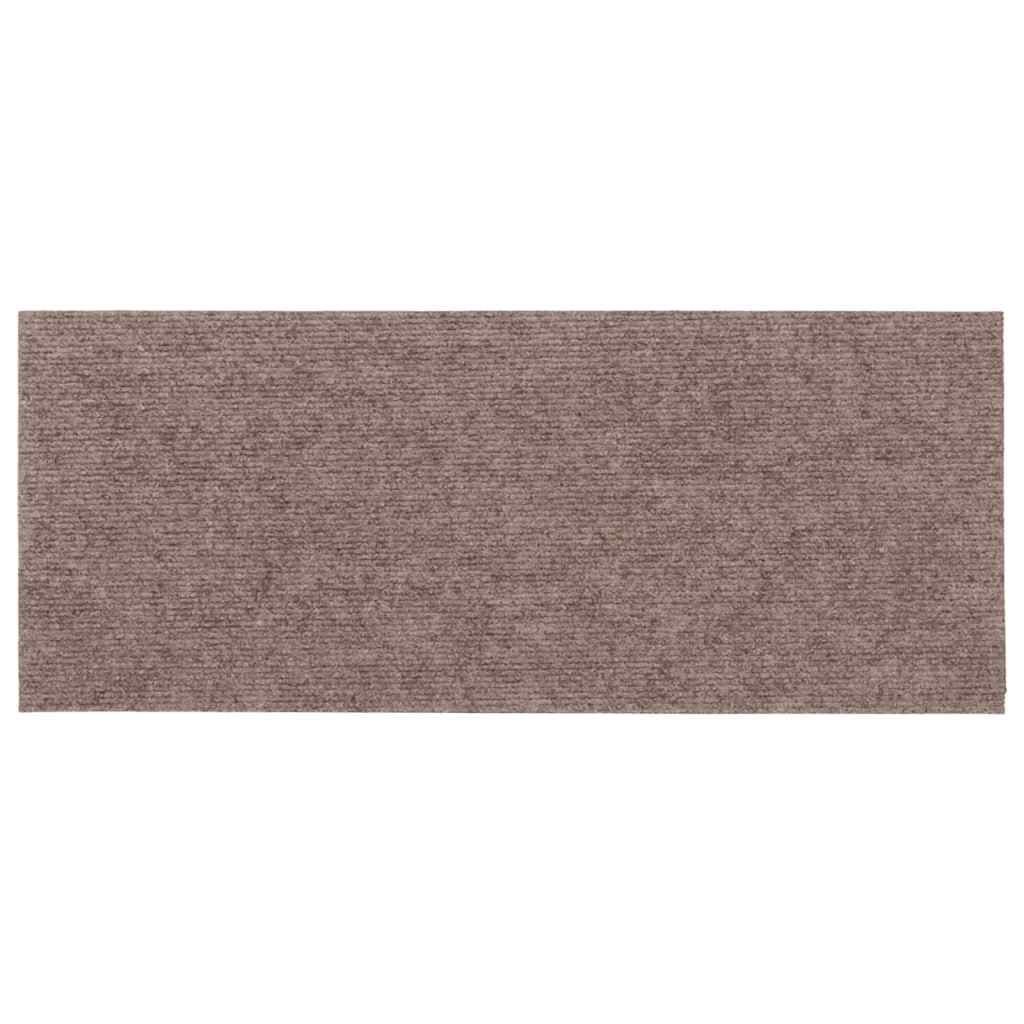 vidaXL Covorașe autoadezive pentru scări, 15 buc., 60x25 cm, maro deschis, dreptunghiulare