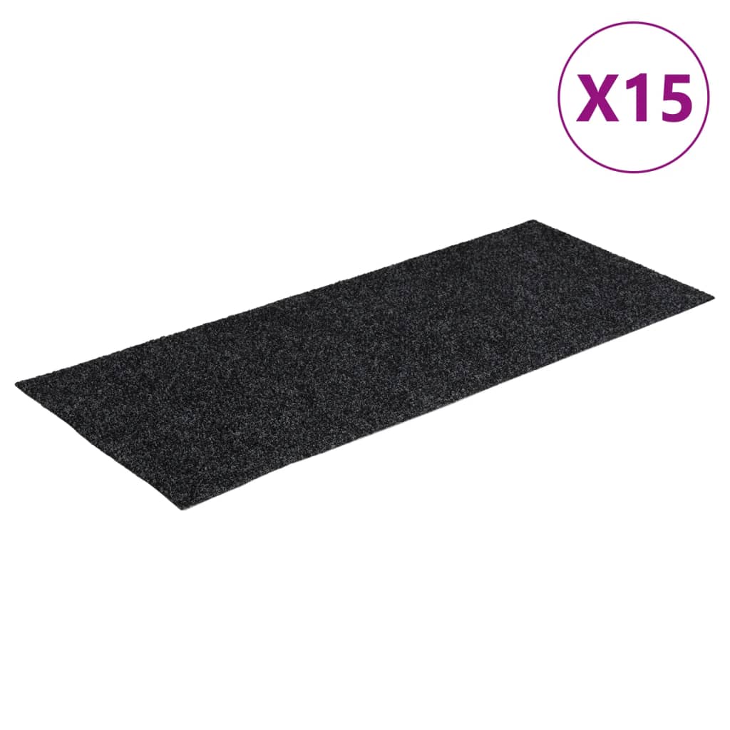 vidaXL Covorașe scări autoadezive, 15 buc., 60x25 cm, gri, dreptunghiulare vidaXL Covorașe scări autoadezive, 15 buc., 60x25 cm, gri, dreptunghiulare