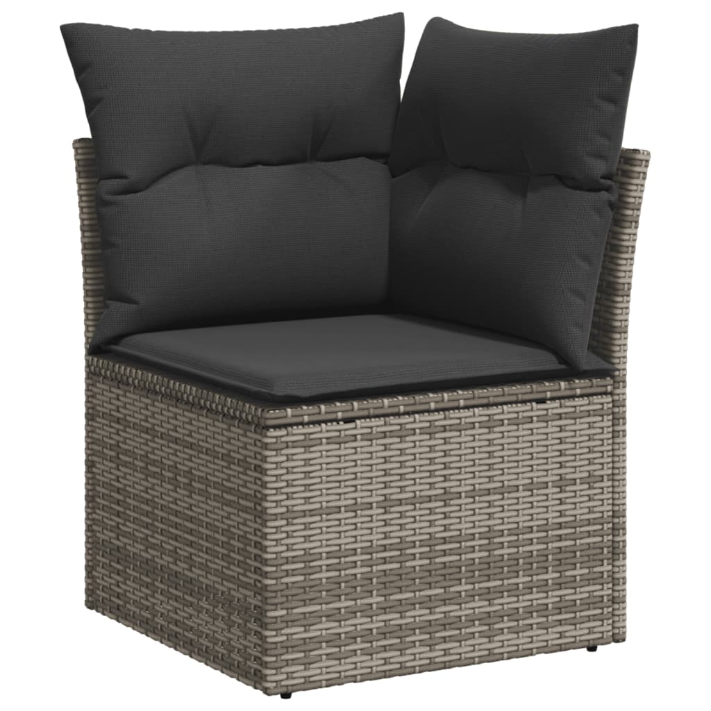 vidaXL Set mobilier grădină cu perne, 6 piese, gri, poliratan vidaXL Set mobilier grădină cu perne, 6 piese, gri, poliratan