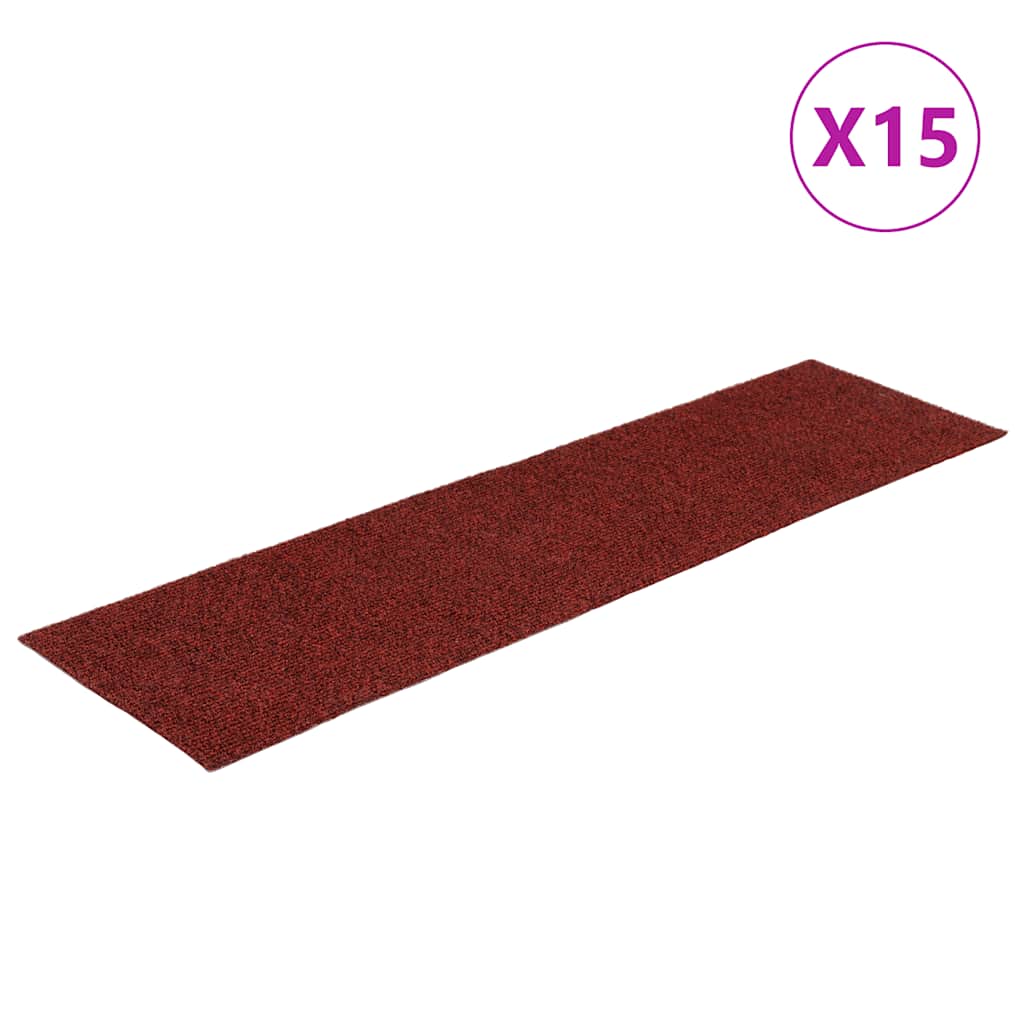 vidaXL Covorașe pentru scări autoadezive, 15 buc., 76x20 cm, dreptunghiulare, roșu bordeaux vidaXL Covorașe pentru scări autoadezive, 15 buc., 76x20 cm, dreptunghiulare, roșu bordeaux