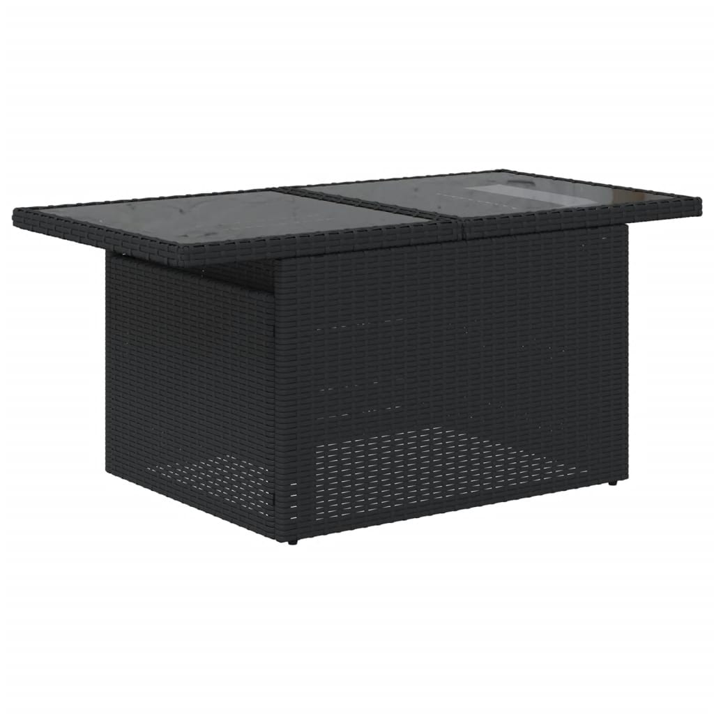 vidaXL Set mobilier de grădină cu perne, 9 piese, negru, poliratan vidaXL Set mobilier de grădină cu perne, 9 piese, negru, poliratan
