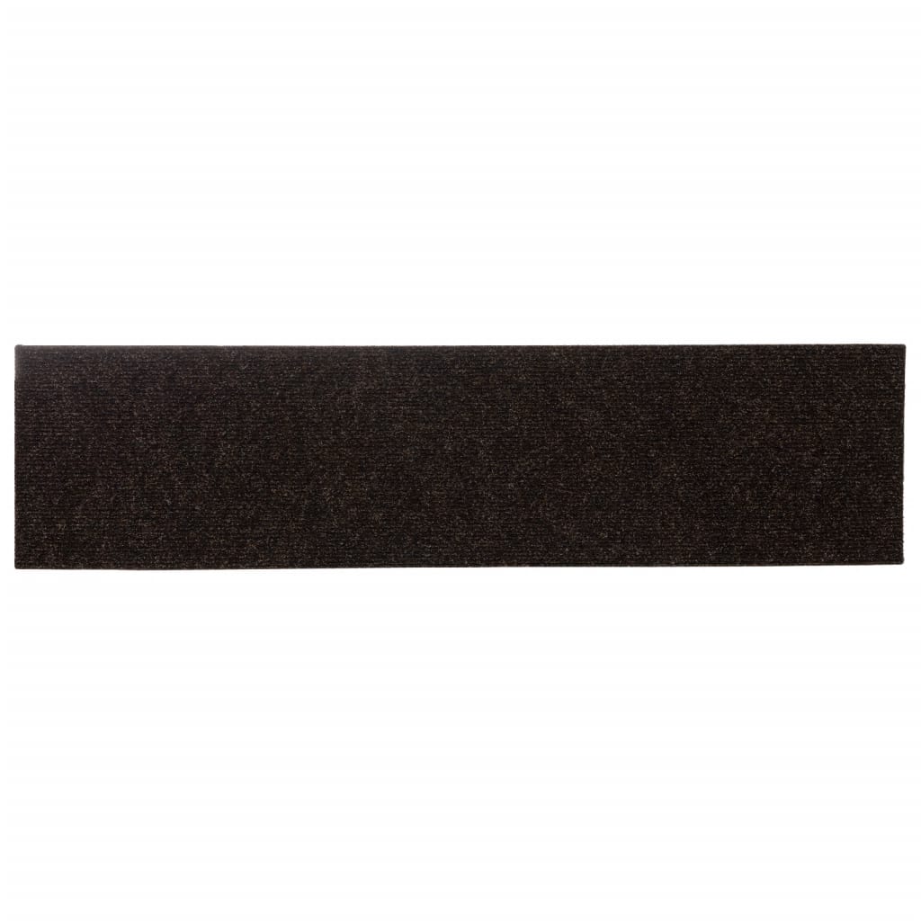 vidaXL Covorașe autoadezive pentru scări, 15 buc., 76x20 cm, maro închis, dreptunghiulare vidaXL Covorașe autoadezive pentru scări, 15 buc., 76x20 cm, maro închis, dreptunghiulare