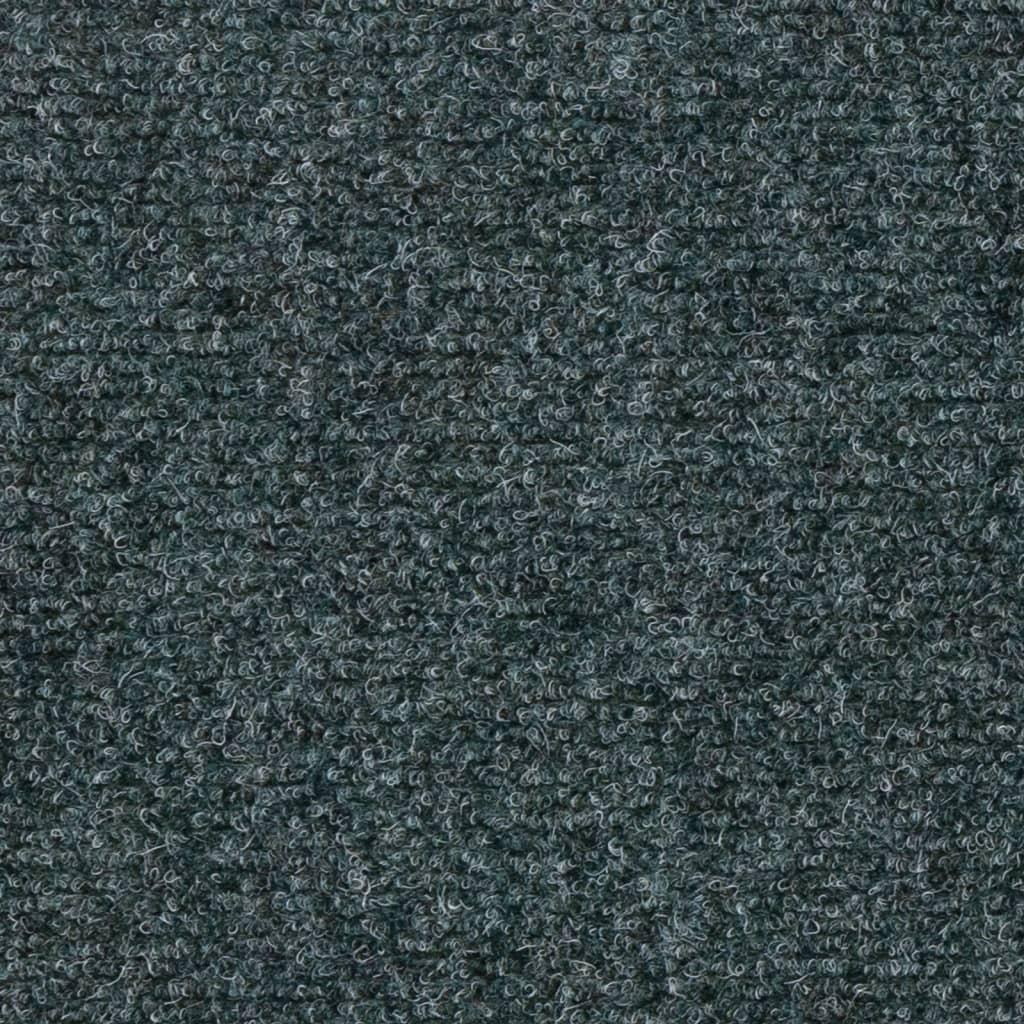 vidaXL Covorașe scări autoadezive, 15 buc., 76x20 cm, verde, dreptunghiulare