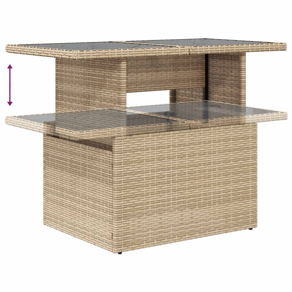 vidaXL Set canapele de grădină cu perne, 10 piese, bej, poliratan
