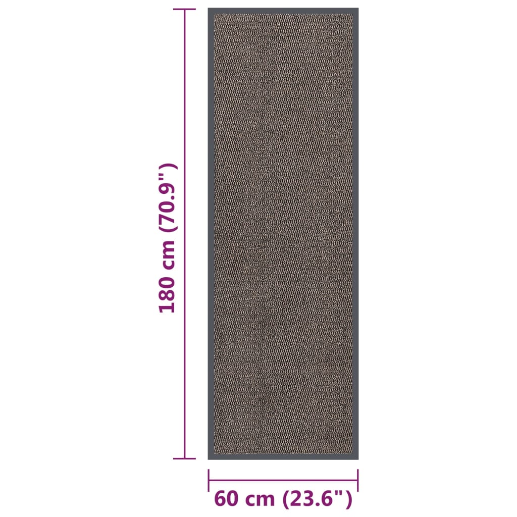 vidaXL Covoraș de intrare cu smocuri, maro închis, 60x180 cm