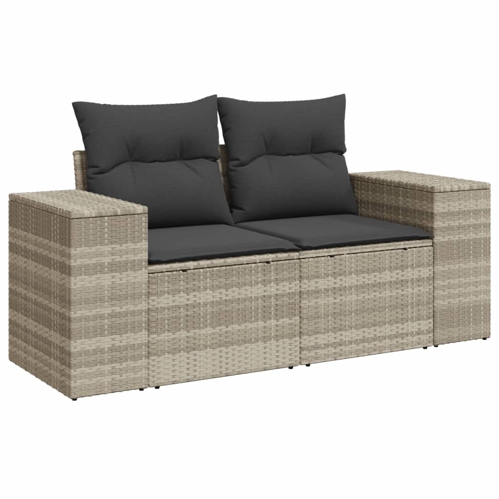 vidaXL Set canapele de grădină cu perne 10 piese gri deschis poliratan vidaXL Set canapele de grădină cu perne 10 piese gri deschis poliratan