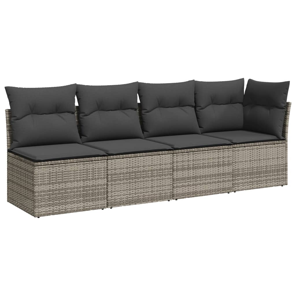 vidaXL Set canapele de grădină cu perne, 11 piese, gri, poliratan vidaXL Set canapele de grădină cu perne, 11 piese, gri, poliratan