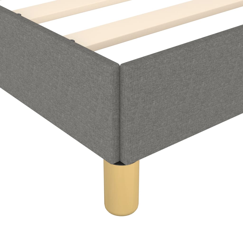 vidaXL Cadru de pat fără saltea gri închis 120x190 cm țesătură