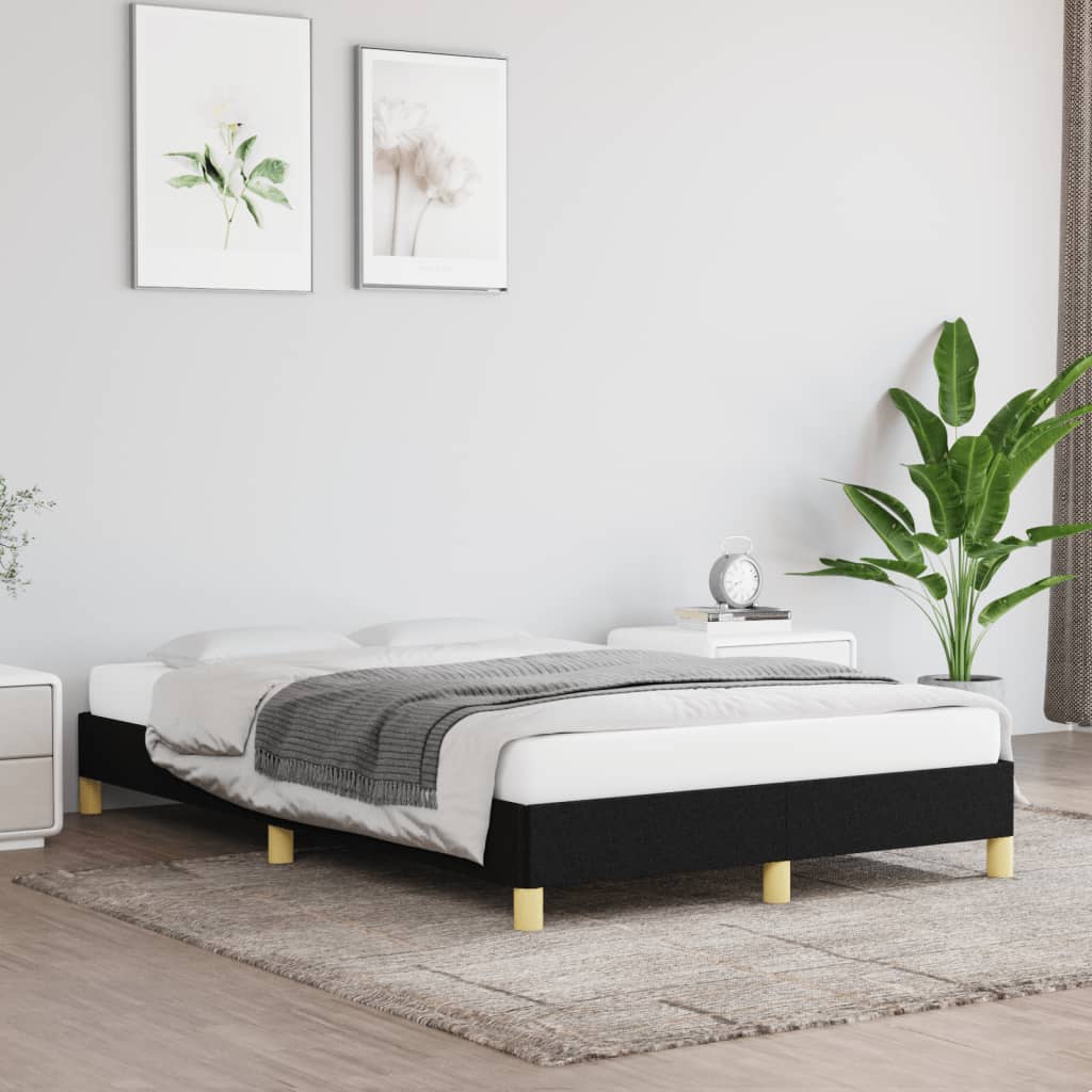 vidaXL Cadru de pat fără saltea Negru 120x190 cm țesătură vidaXL Cadru de pat fără saltea Negru 120x190 cm țesătură