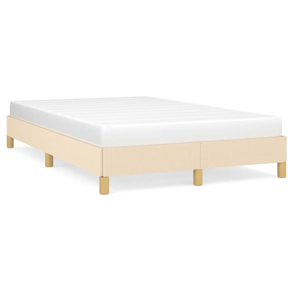 vidaXL Cadru de pat fără saltea cremă 120x190 cm țesătură