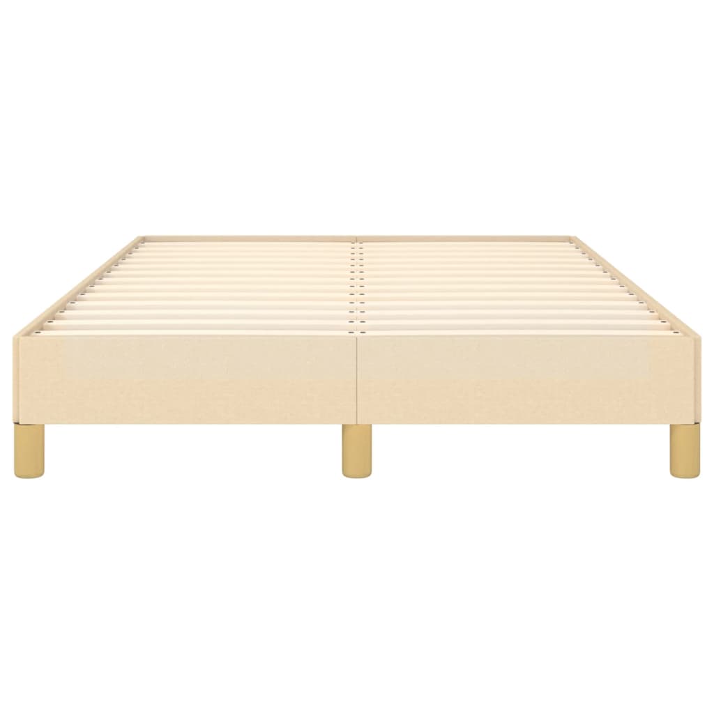 vidaXL Cadru de pat fără saltea cremă 120x190 cm țesătură