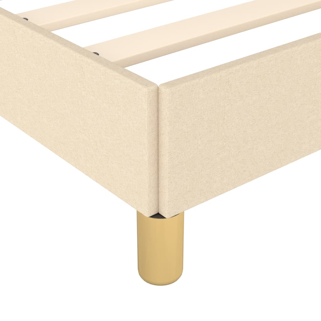 vidaXL Cadru de pat fără saltea cremă 120x190 cm țesătură