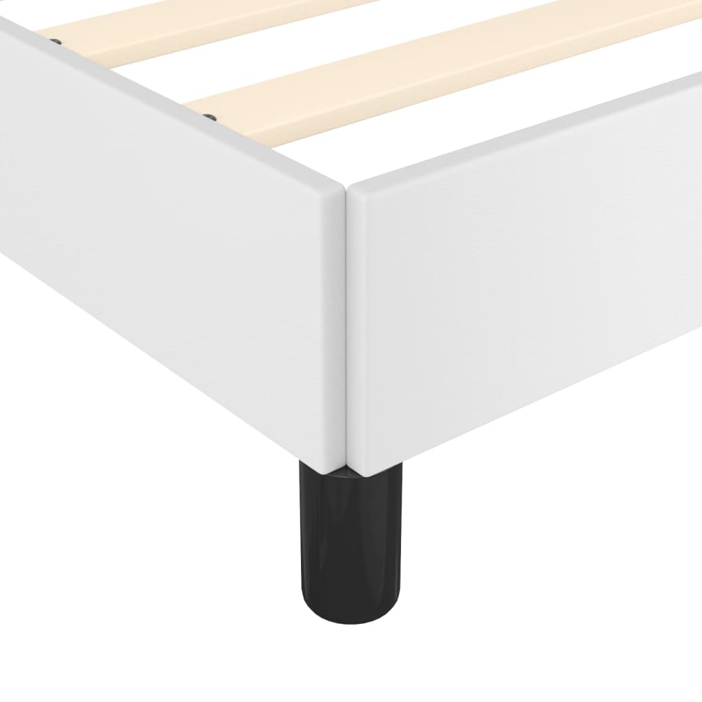 vidaXL Cadru de pat fără saltea alb 120x190 cm piele artificială