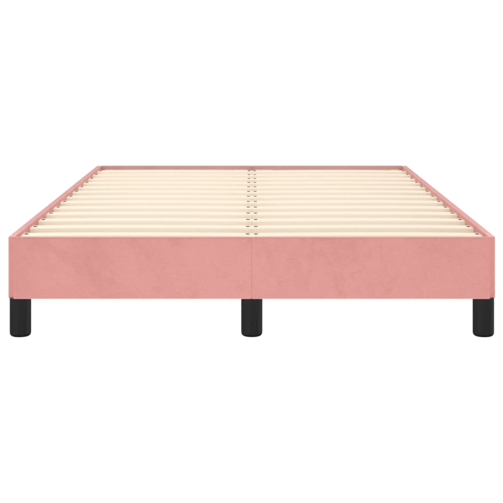 vidaXL Cadru de pat fără saltea roz 120x190 cm catifea vidaXL Cadru de pat fără saltea roz 120x190 cm catifea
