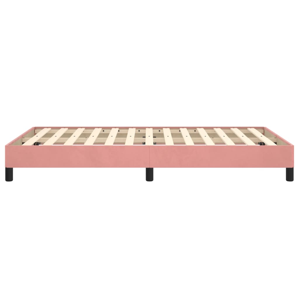 vidaXL Cadru de pat fără saltea roz 120x190 cm catifea vidaXL Cadru de pat fără saltea roz 120x190 cm catifea