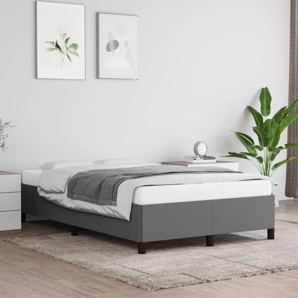 vidaXL Cadru de pat fără saltea gri închis 120x190 cm țesătură vidaXL Cadru de pat fără saltea gri închis 120x190 cm țesătură