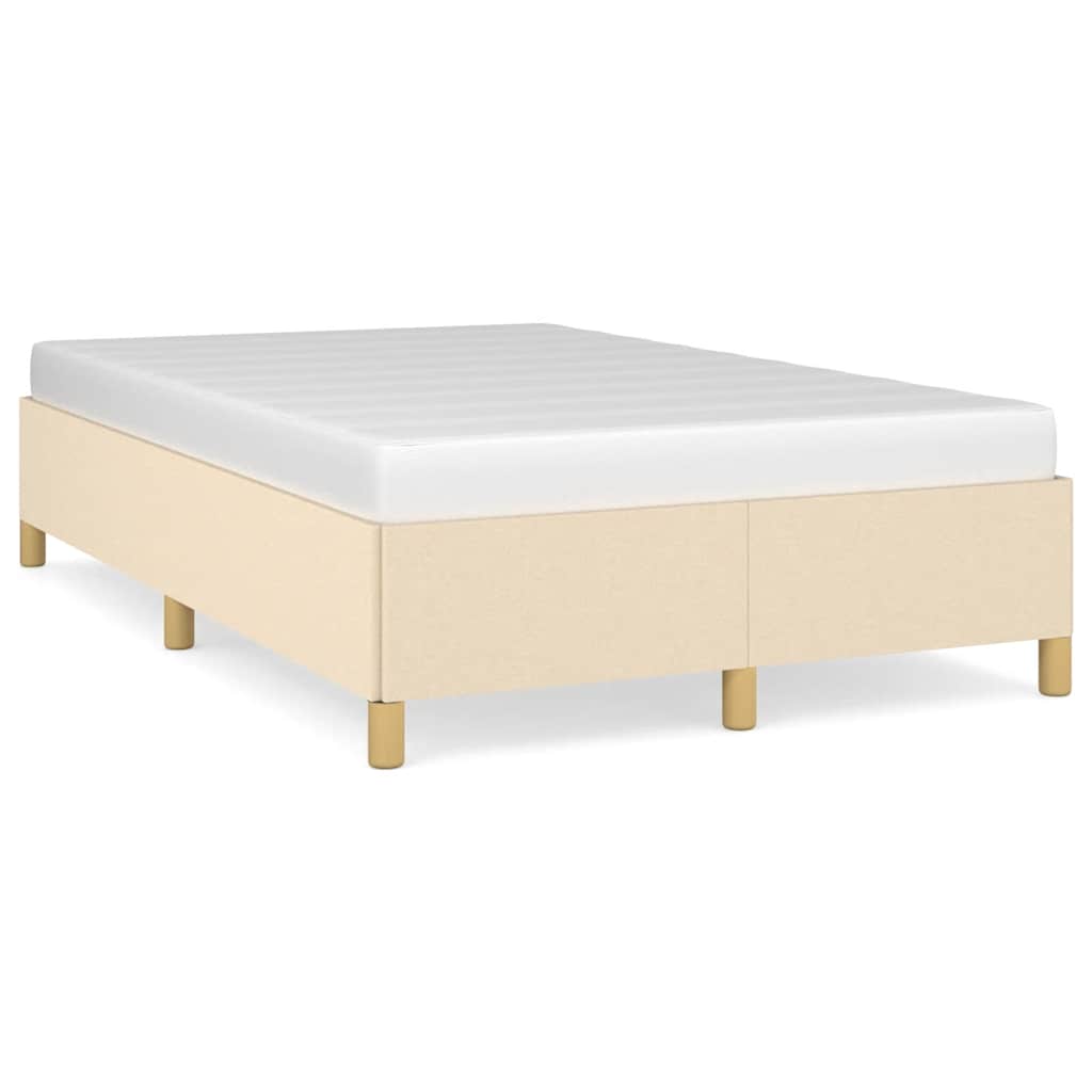 vidaXL Cadru de pat fără saltea cremă 120x190 cm țesătură