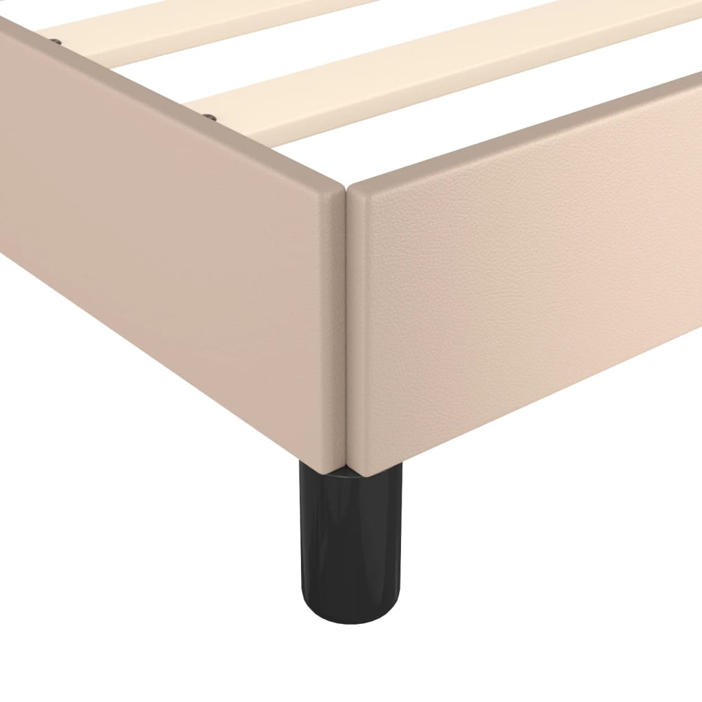 vidaXL Cadru de pat fără saltea cappuccino 120x190cm piele artificială