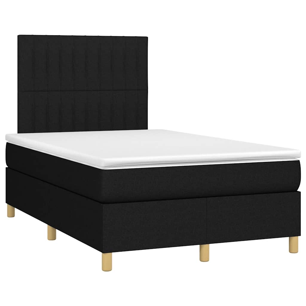 vidaXL Pat box spring cu saltea, negru, 120x190 cm, catifea vidaXL Pat box spring cu saltea, negru, 120x190 cm, catifea