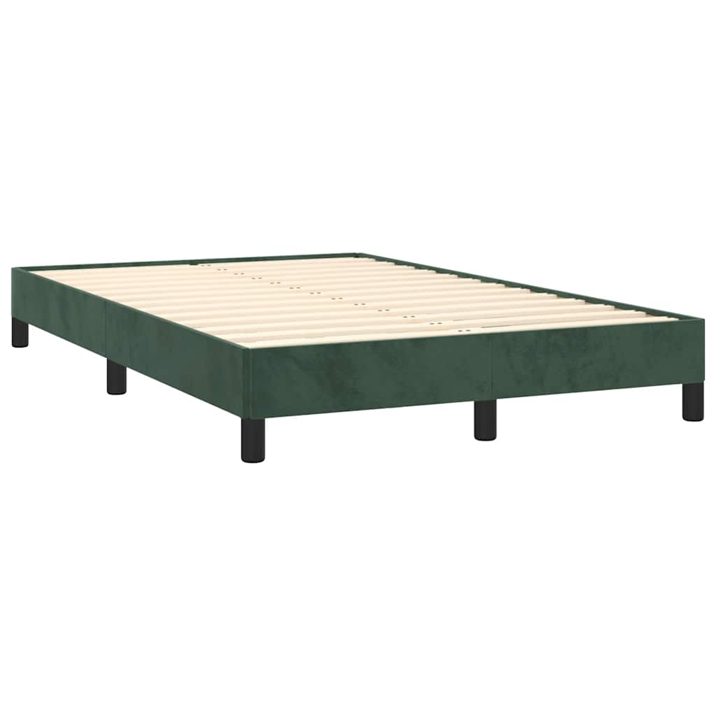 vidaXL Pat cu arcuri, saltea și LED, verde închis, 120x190 cm, catifea vidaXL Pat cu arcuri, saltea și LED, verde închis, 120x190 cm, catifea