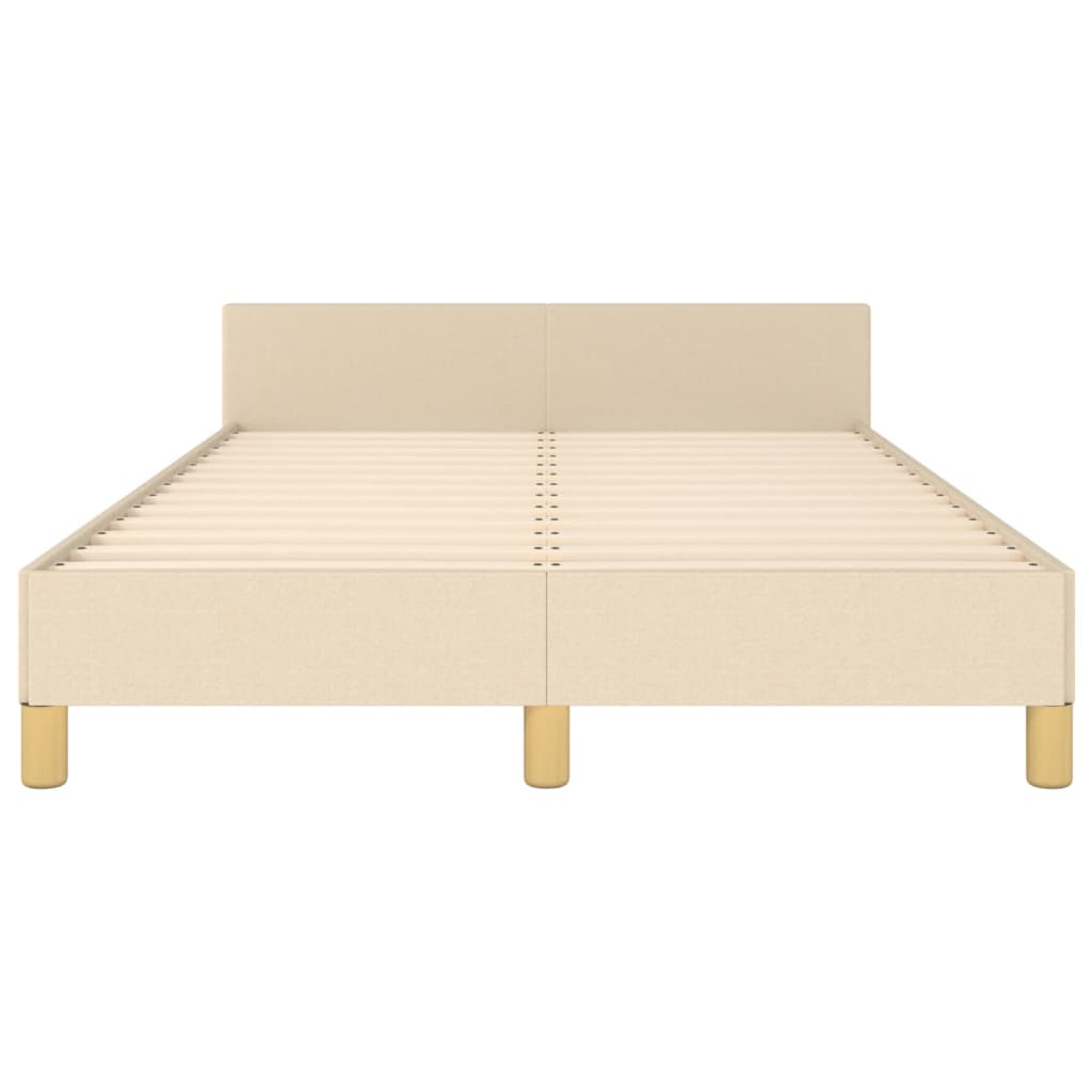 vidaXL Cadru de pat fără saltea cremă 120x190 cm țesătură