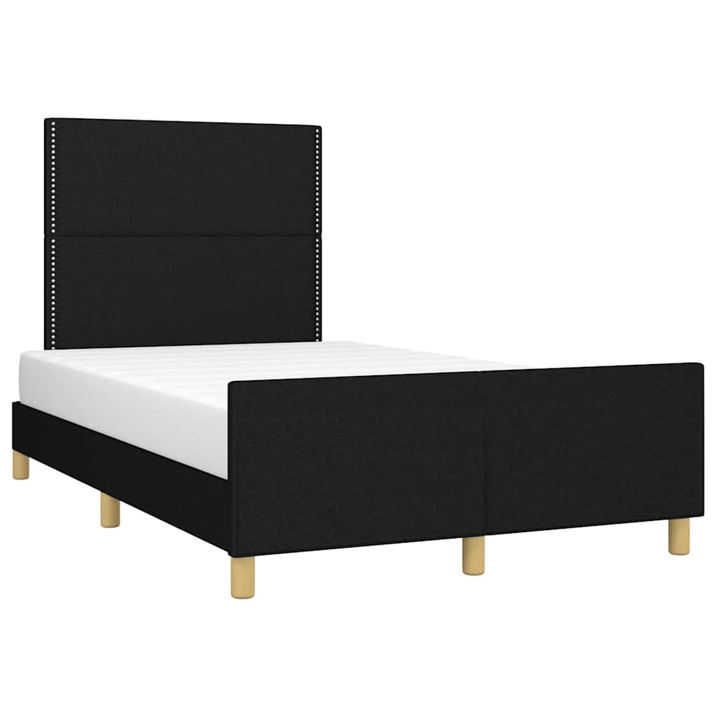 vidaXL Cadru de pat fără saltea Negru 120x190 cm țesătură
