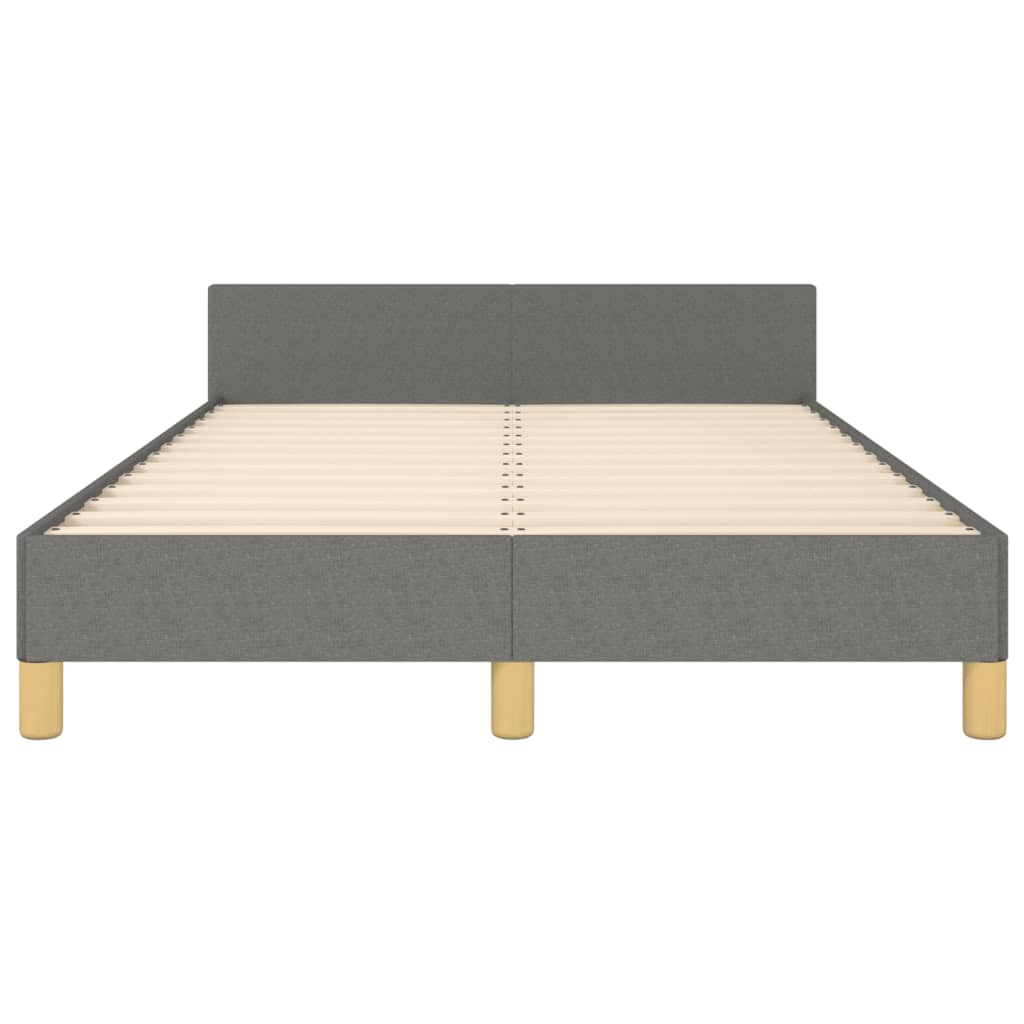 vidaXL Cadru de pat fără saltea gri închis 120x190 cm țesătură