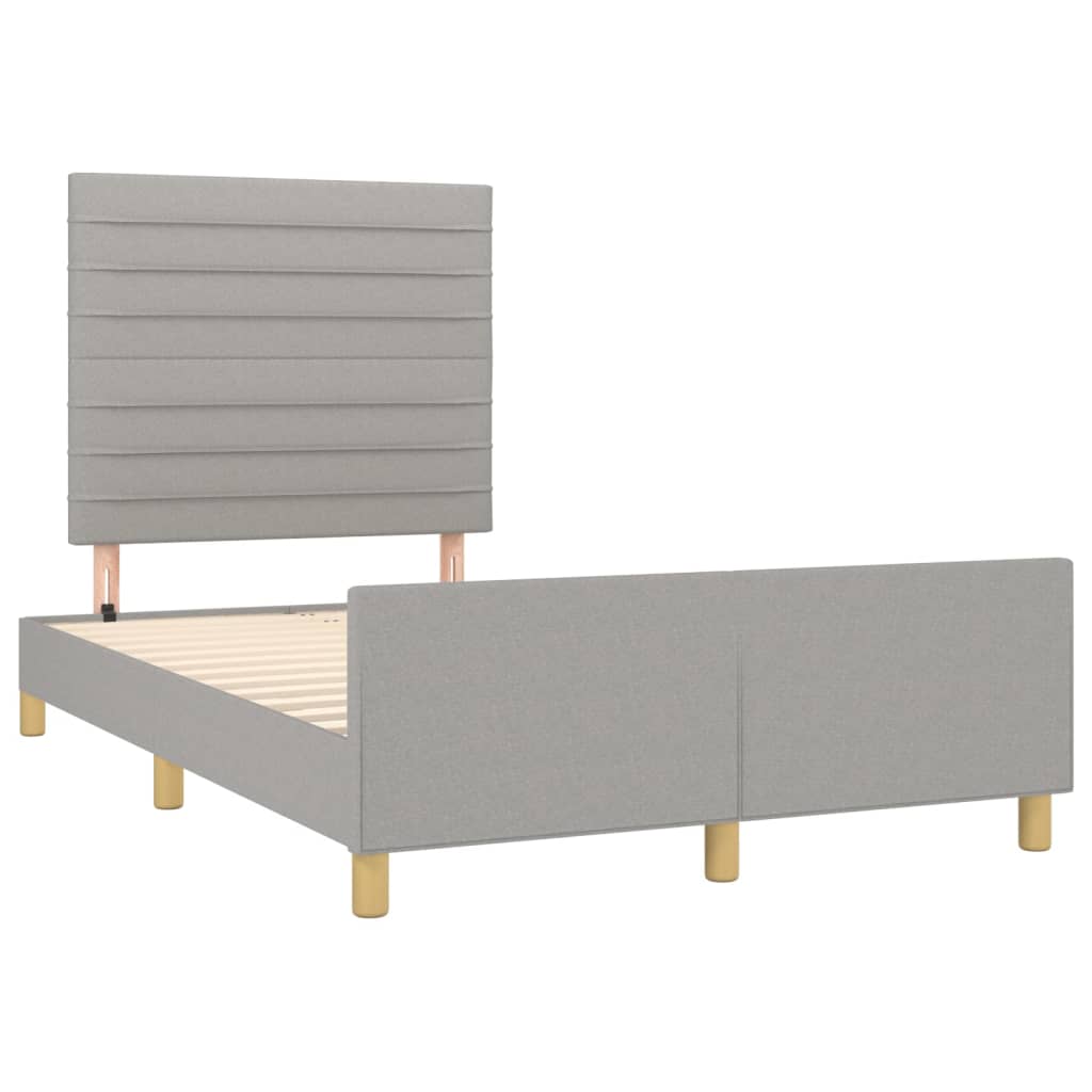 vidaXL Cadru de pat fără saltea țesătură gri deschis 120x190 cm
