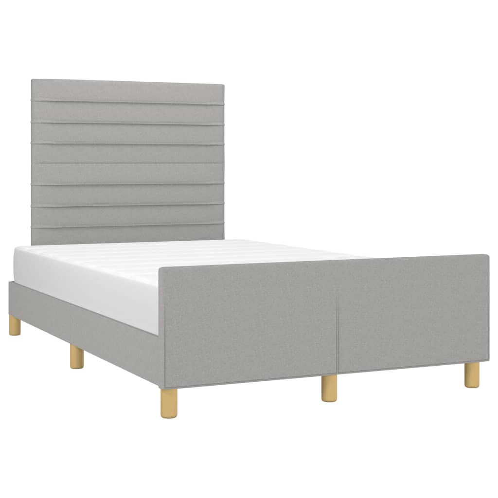 vidaXL Cadru de pat fără saltea țesătură gri deschis 120x190 cm