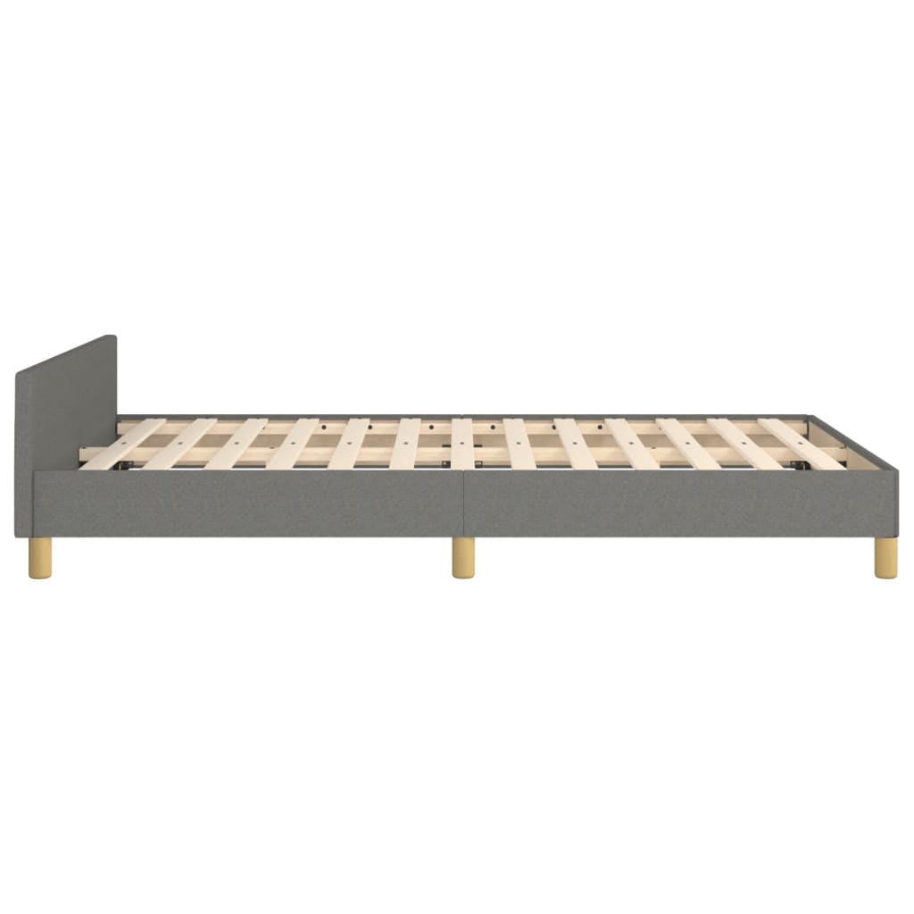 vidaXL Cadru de pat fără saltea gri închis 120x190 cm țesătură
