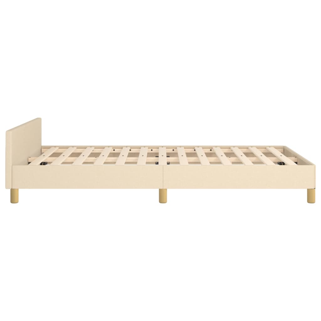vidaXL Cadru de pat fără saltea cremă 120x190 cm țesătură