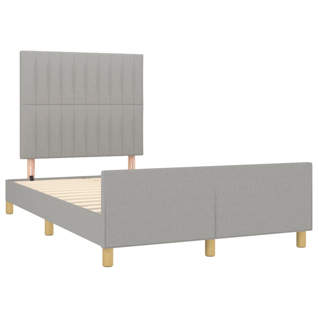 vidaXL Cadru de pat fără saltea țesătură gri deschis 120x190 cm