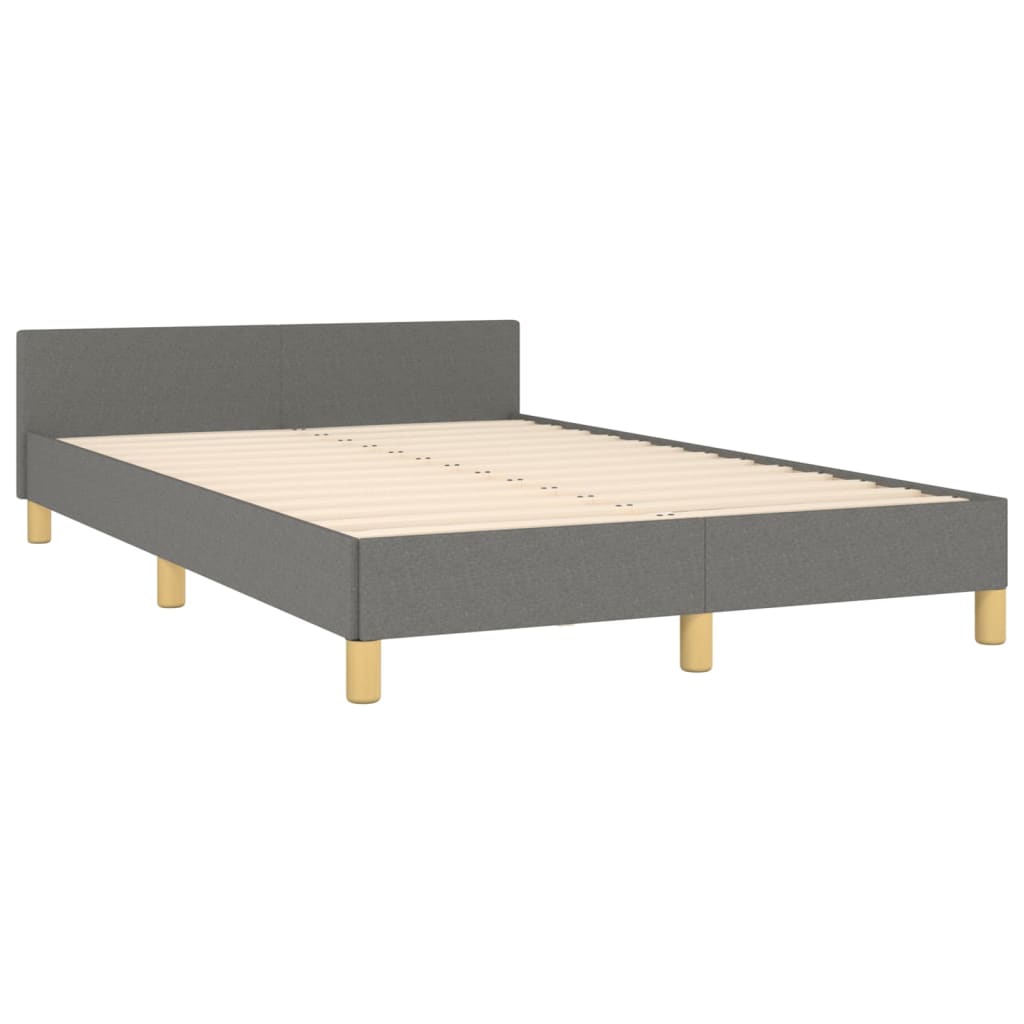 vidaXL Cadru de pat fără saltea gri închis 120x190 cm țesătură