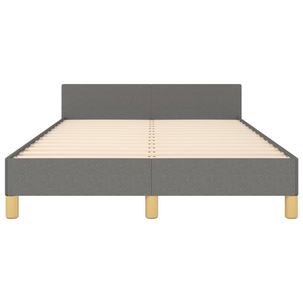 vidaXL Cadru de pat fără saltea gri închis 120x190 cm țesătură