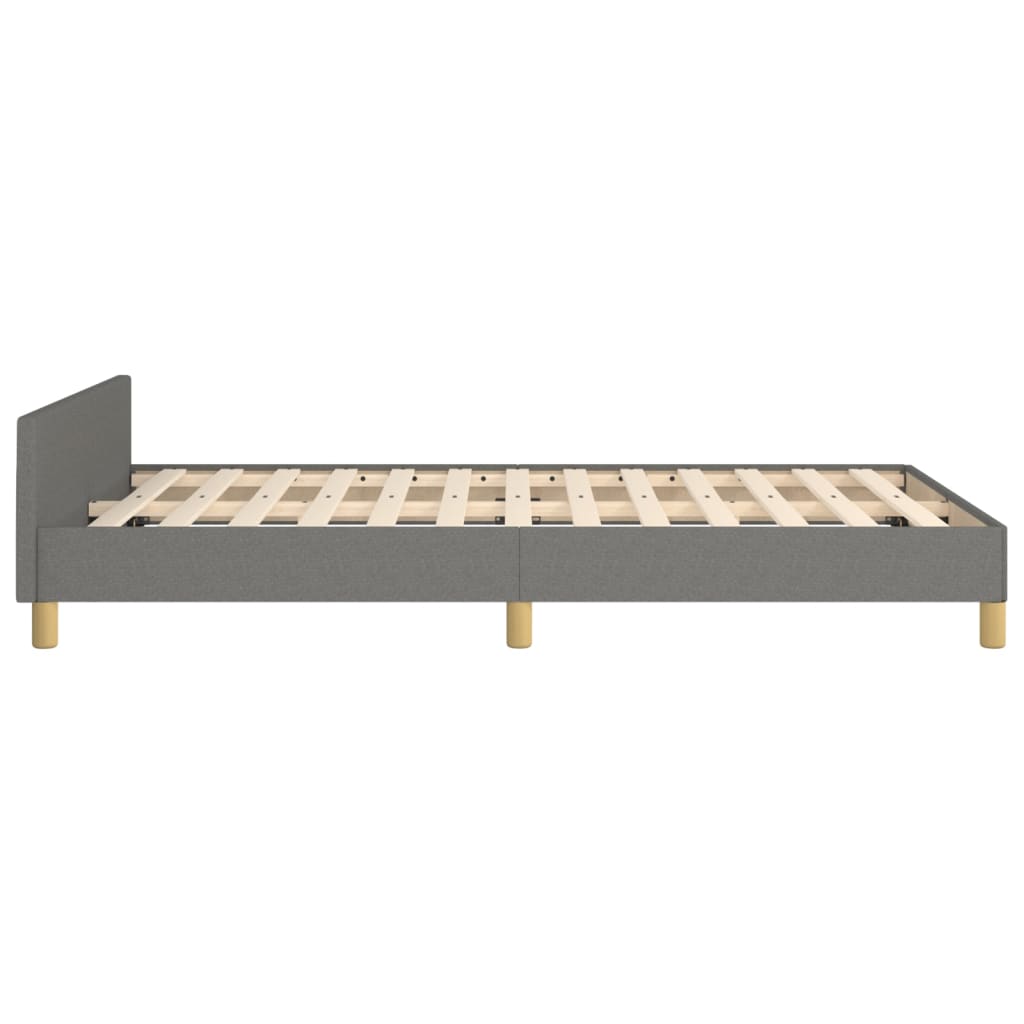 vidaXL Cadru de pat fără saltea gri închis 120x190 cm țesătură