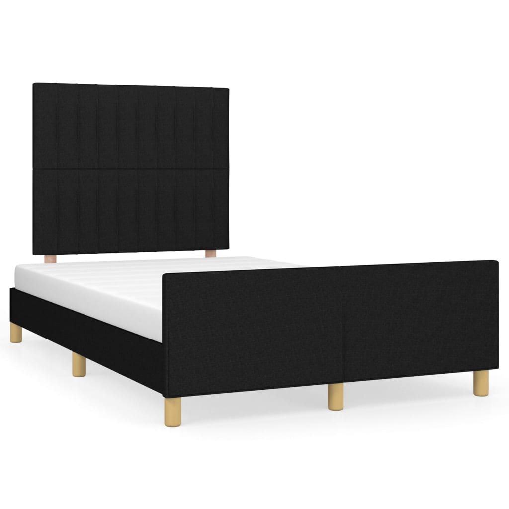 vidaXL Cadru de pat fără saltea Negru 120x190 cm țesătură vidaXL Cadru de pat fără saltea Negru 120x190 cm țesătură