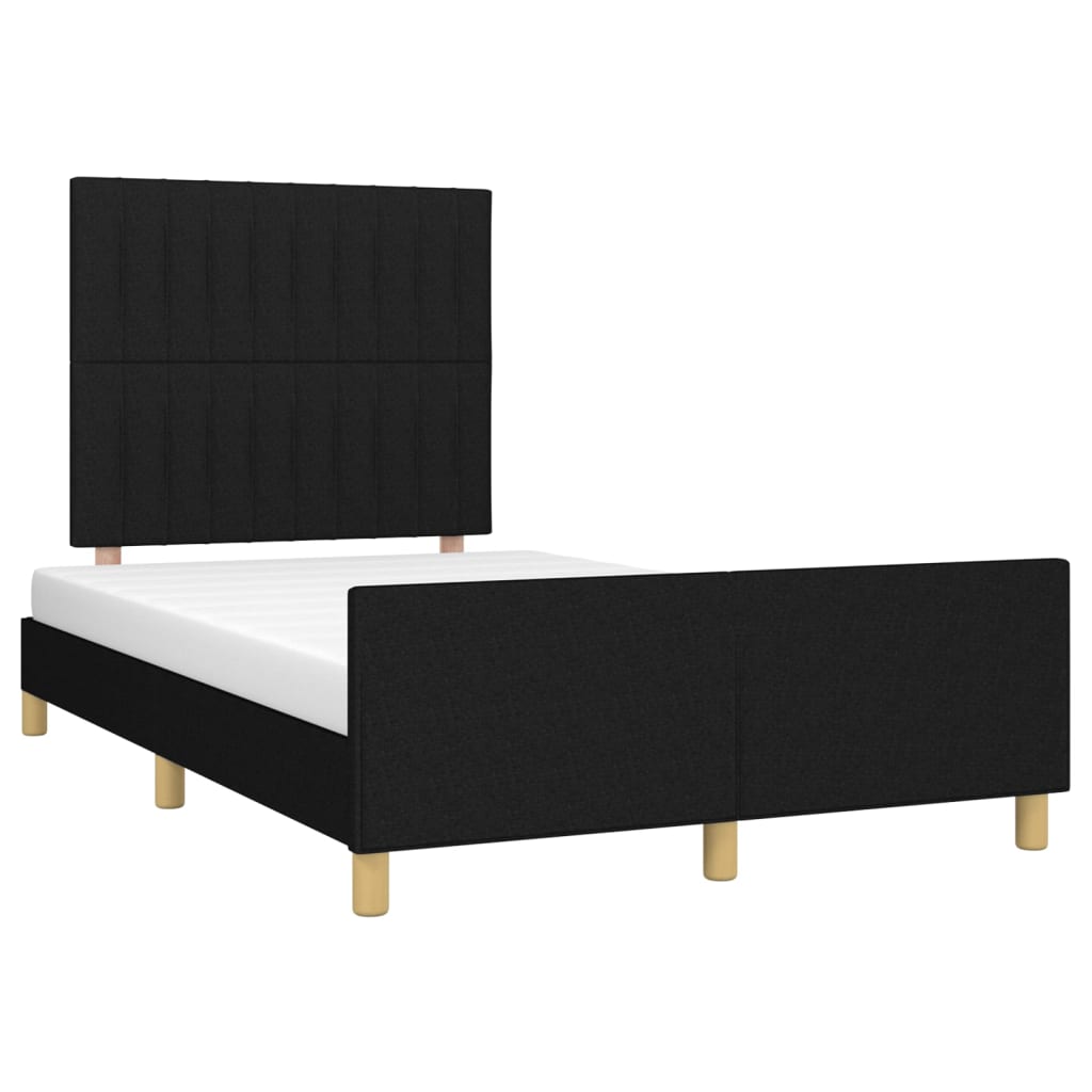 vidaXL Cadru de pat fără saltea Negru 120x190 cm țesătură vidaXL Cadru de pat fără saltea Negru 120x190 cm țesătură
