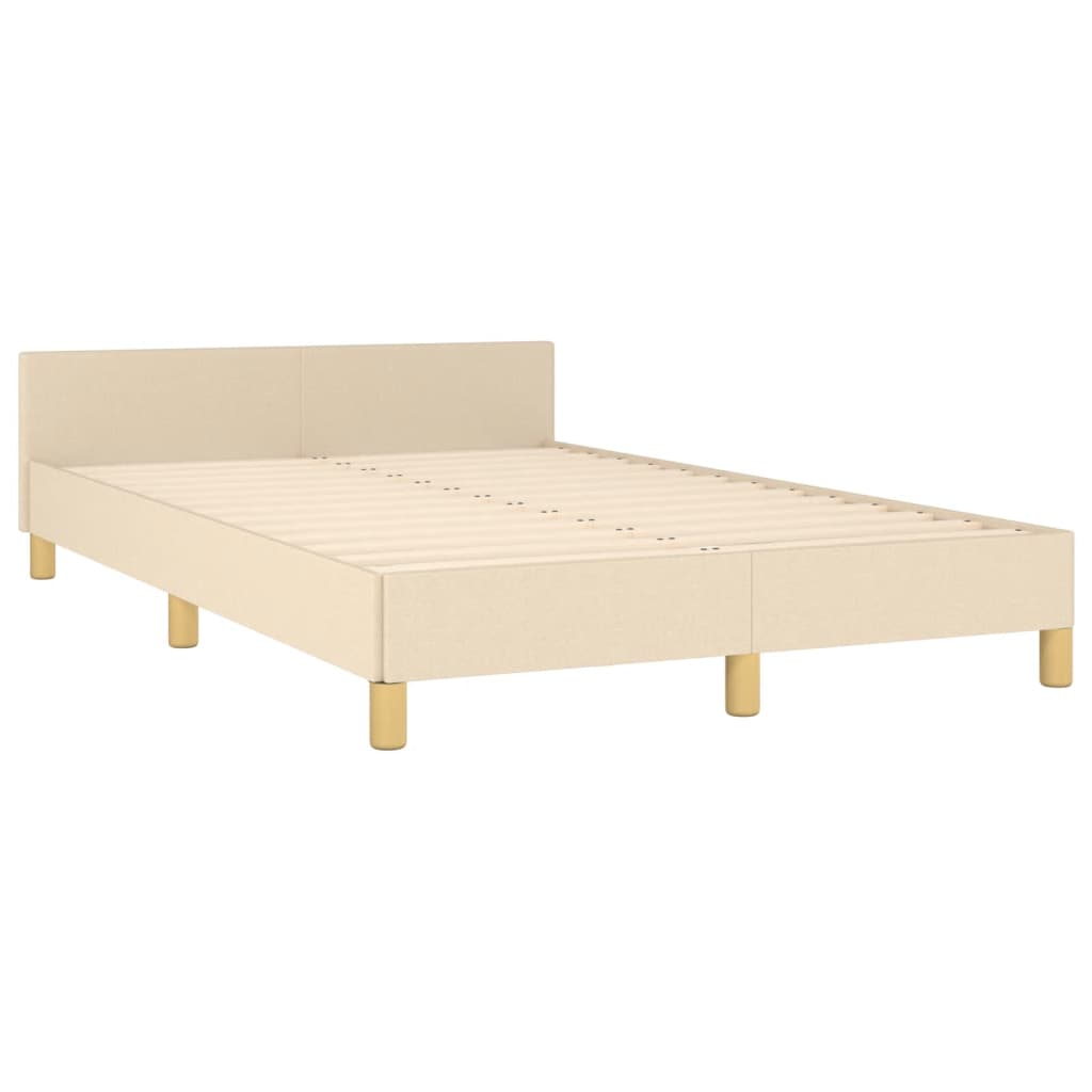 vidaXL Cadru de pat fără saltea cremă 120x190 cm țesătură