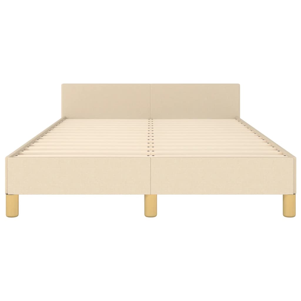 vidaXL Cadru de pat fără saltea cremă 120x190 cm țesătură
