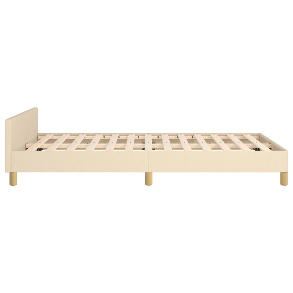 vidaXL Cadru de pat fără saltea cremă 120x190 cm țesătură