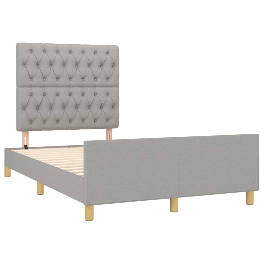 vidaXL Cadru de pat fără saltea țesătură gri deschis 120x190 cm