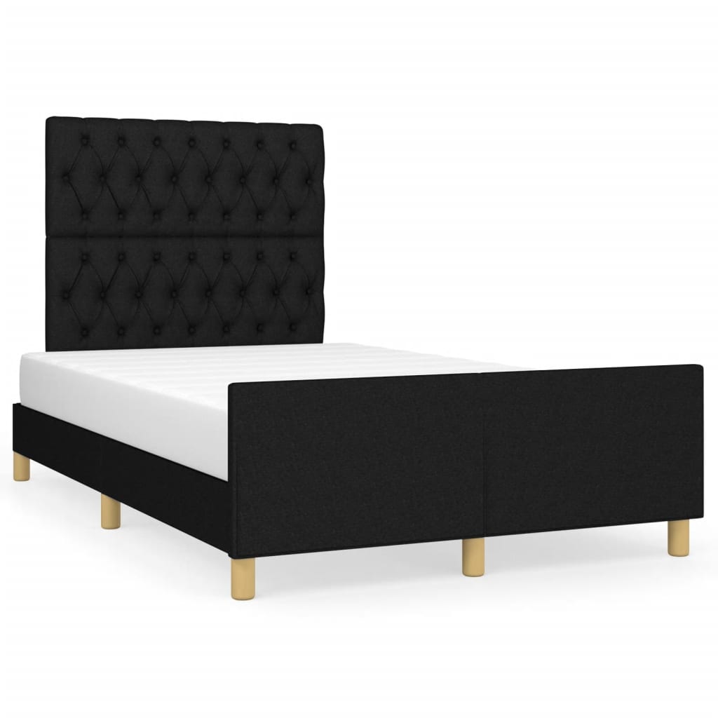 vidaXL Cadru de pat fără saltea Negru 120x190 cm țesătură
