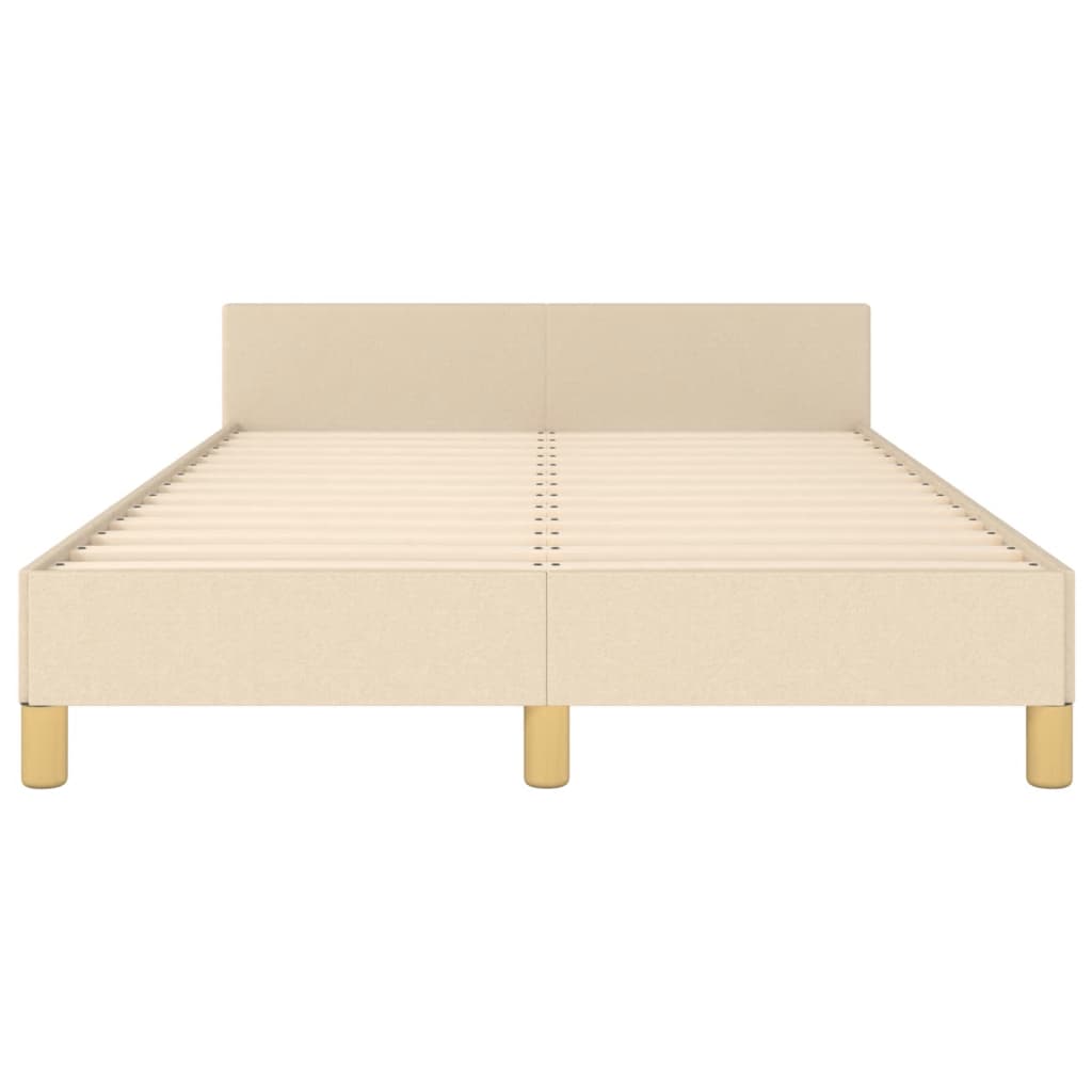 vidaXL Cadru de pat fără saltea cremă 120x190 cm țesătură