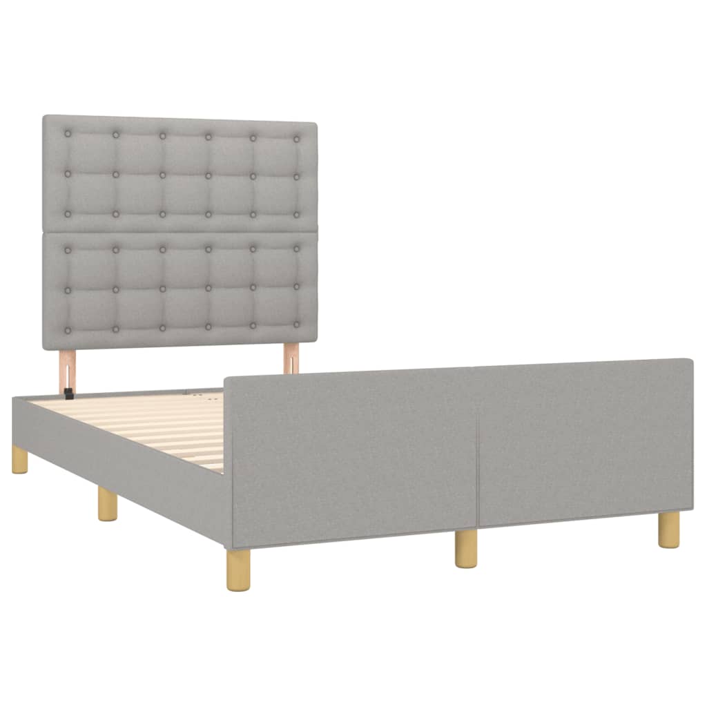 vidaXL Cadru de pat fără saltea țesătură gri deschis 120x190 cm