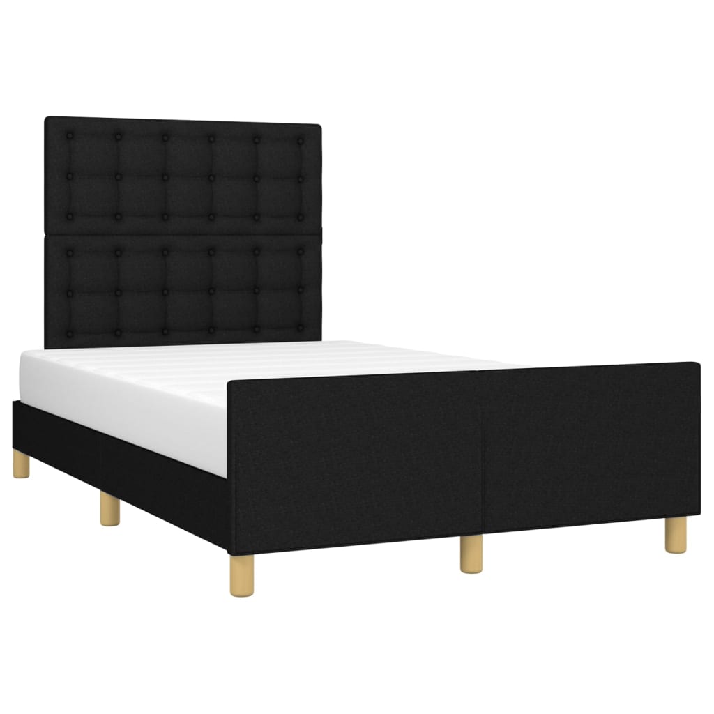 vidaXL Cadru de pat fără saltea Negru 120x190 cm țesătură