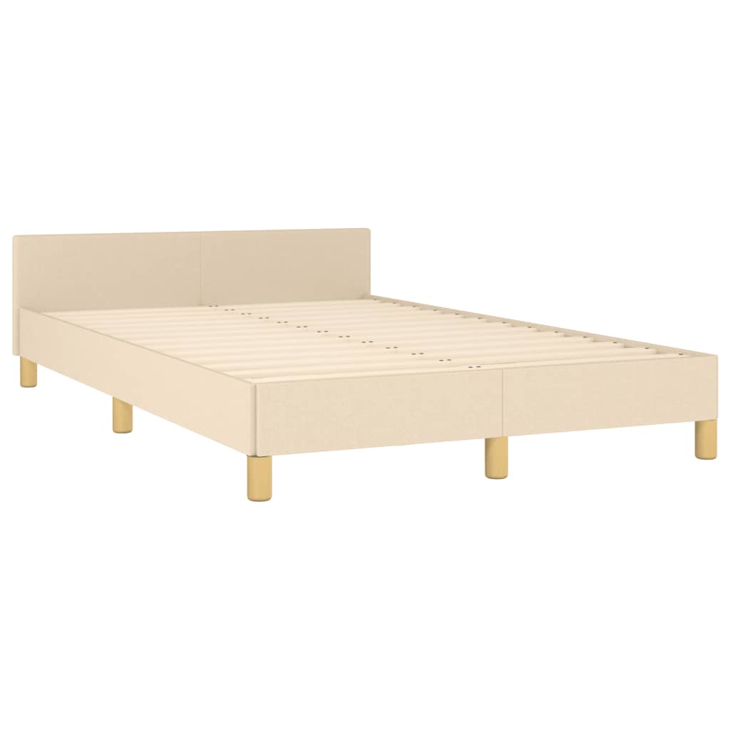 vidaXL Cadru de pat fără saltea cremă 120x190 cm țesătură