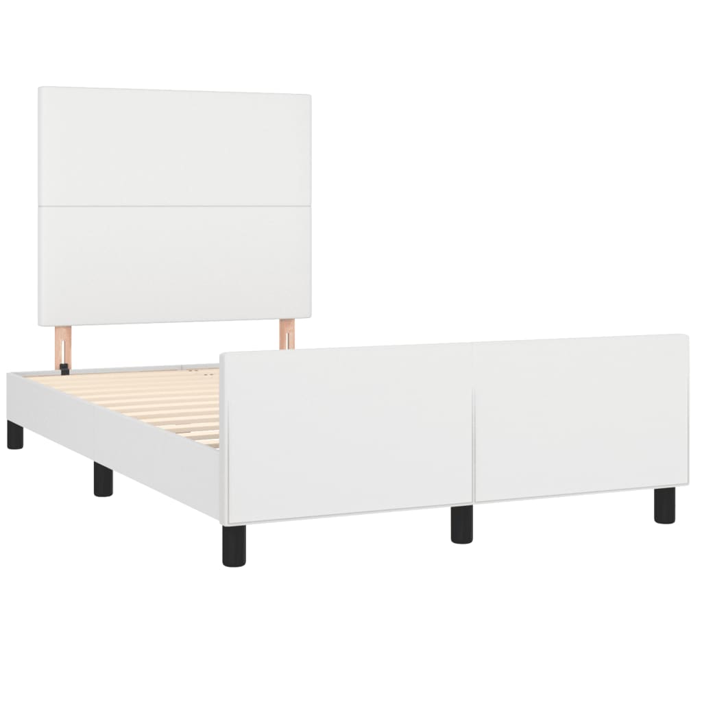 vidaXL Cadru de pat fără saltea alb 120x190 cm piele artificială